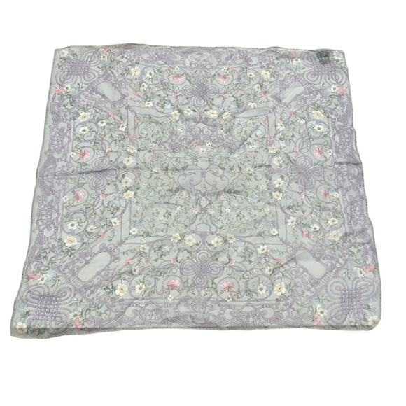 Etro Small Silk Scarf Square Neck Tie Floral Coquette Cottagecore Chiffon Luxury - Picture 1 of 6